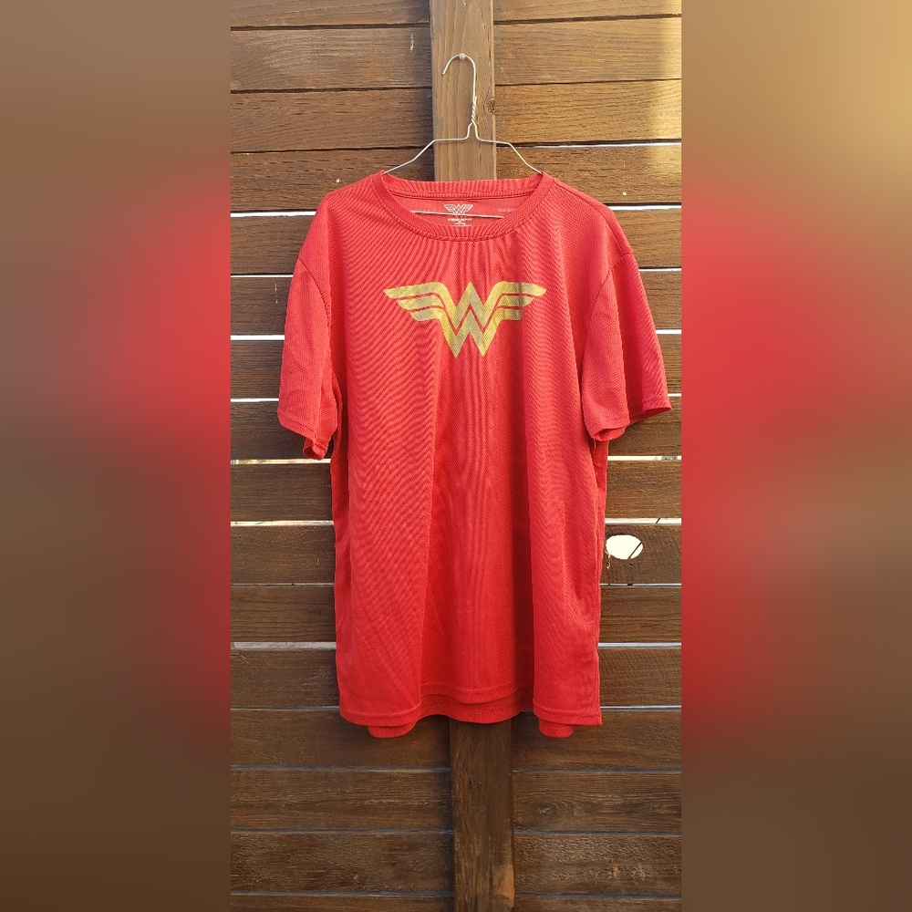 Vibrant Red Wonder Woman Crew Neck Tee